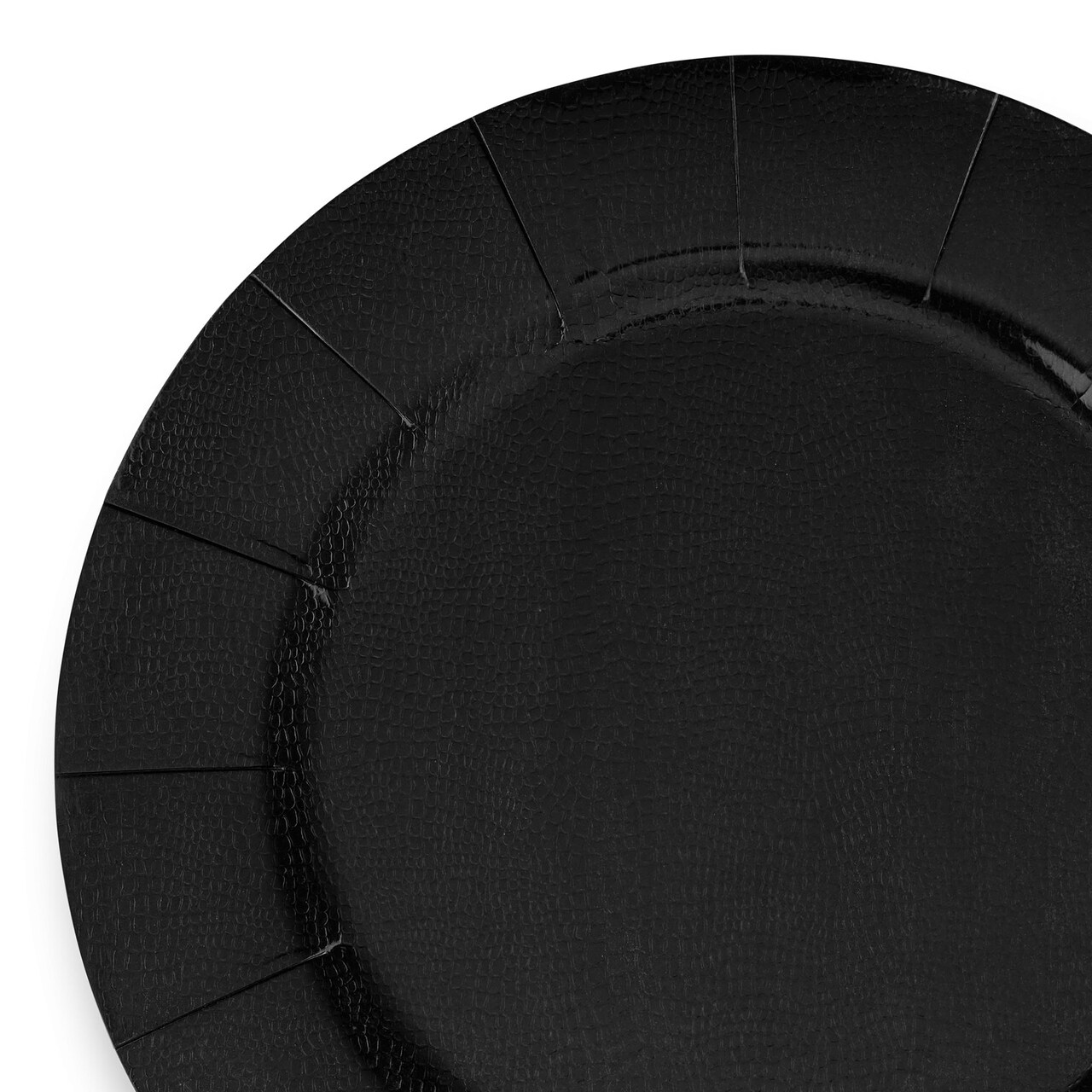 Black Round Disposable Paper Charger Plates - 13" (120 Plates)
